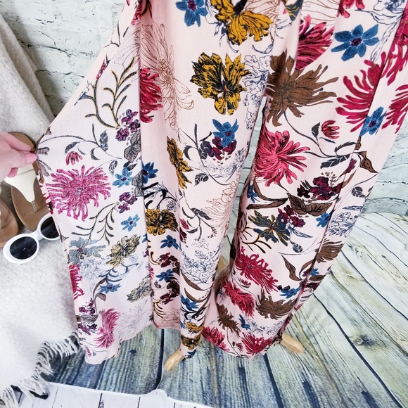 NEW Floral Palazzo Wide Leg Flowing Pants NWT S M & L - Picture 4 of 8